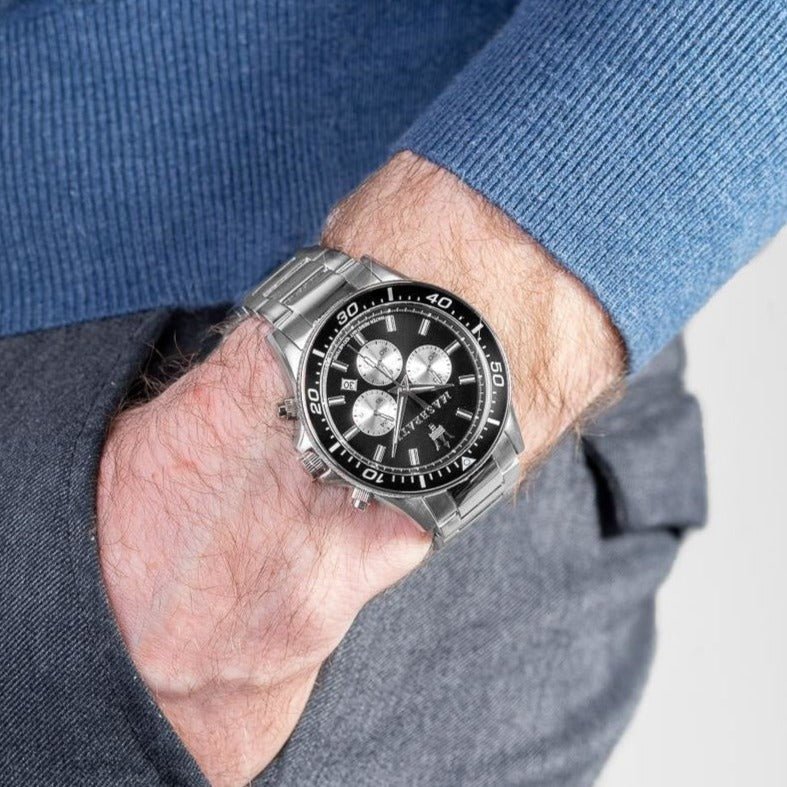 Maserati R8873640004 Sfida Chrono Mens Silver Watch