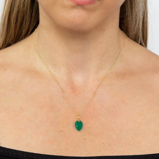 May Yellow Gold Plated Birthstone Chalcedony Stone Pendant P4979