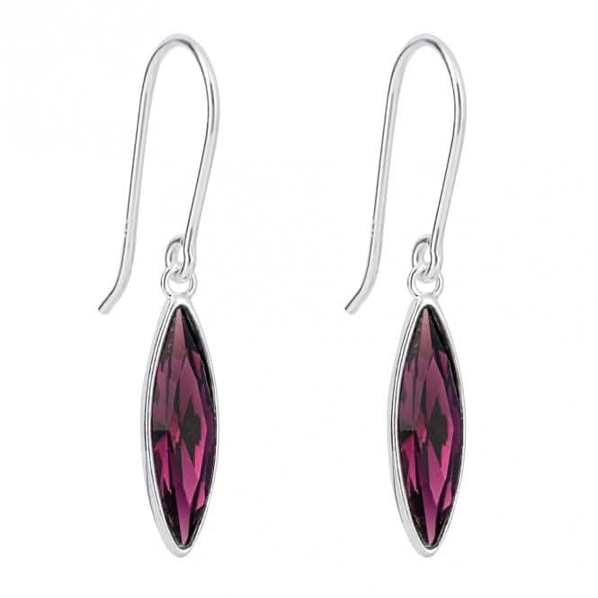 Preciosa Slim Navette Earrings In Silver E6281M