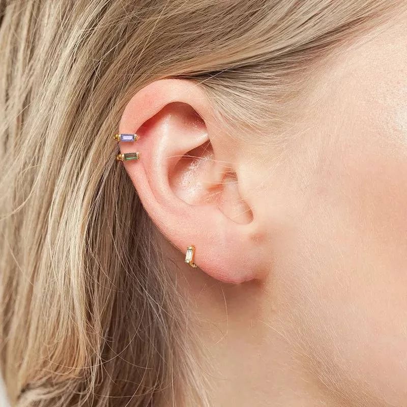 Silver Aime Hoops