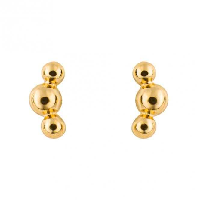 Tri Ball Gold Plated Studs Earrings E6276