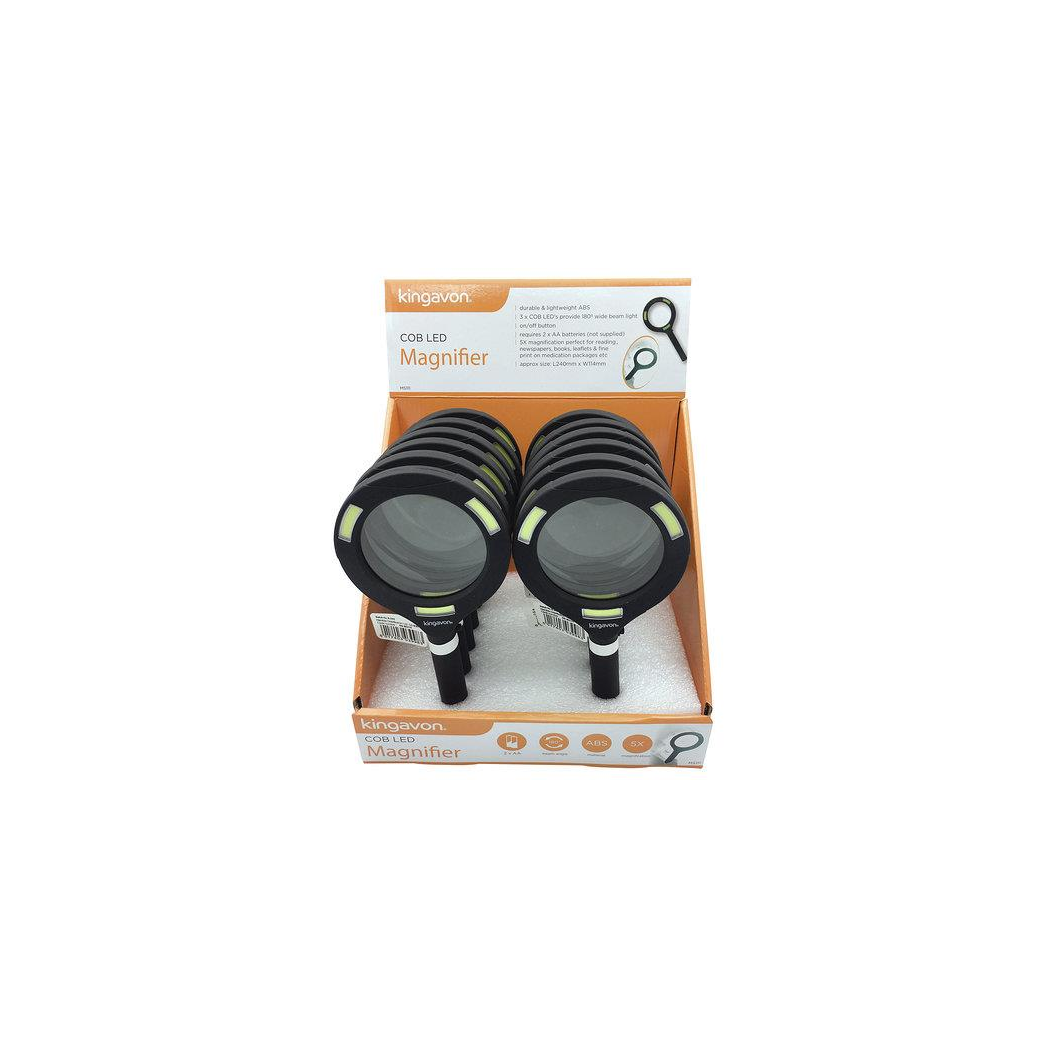 Kingavon 3W COB LED Light Magnifying Glass, Black