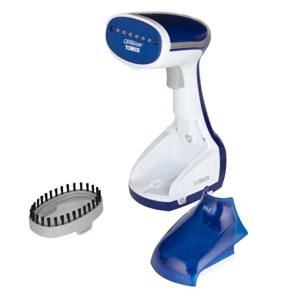 Tower Ceraglide Garment Steamer 1000W Blue and White - T22014BLU
