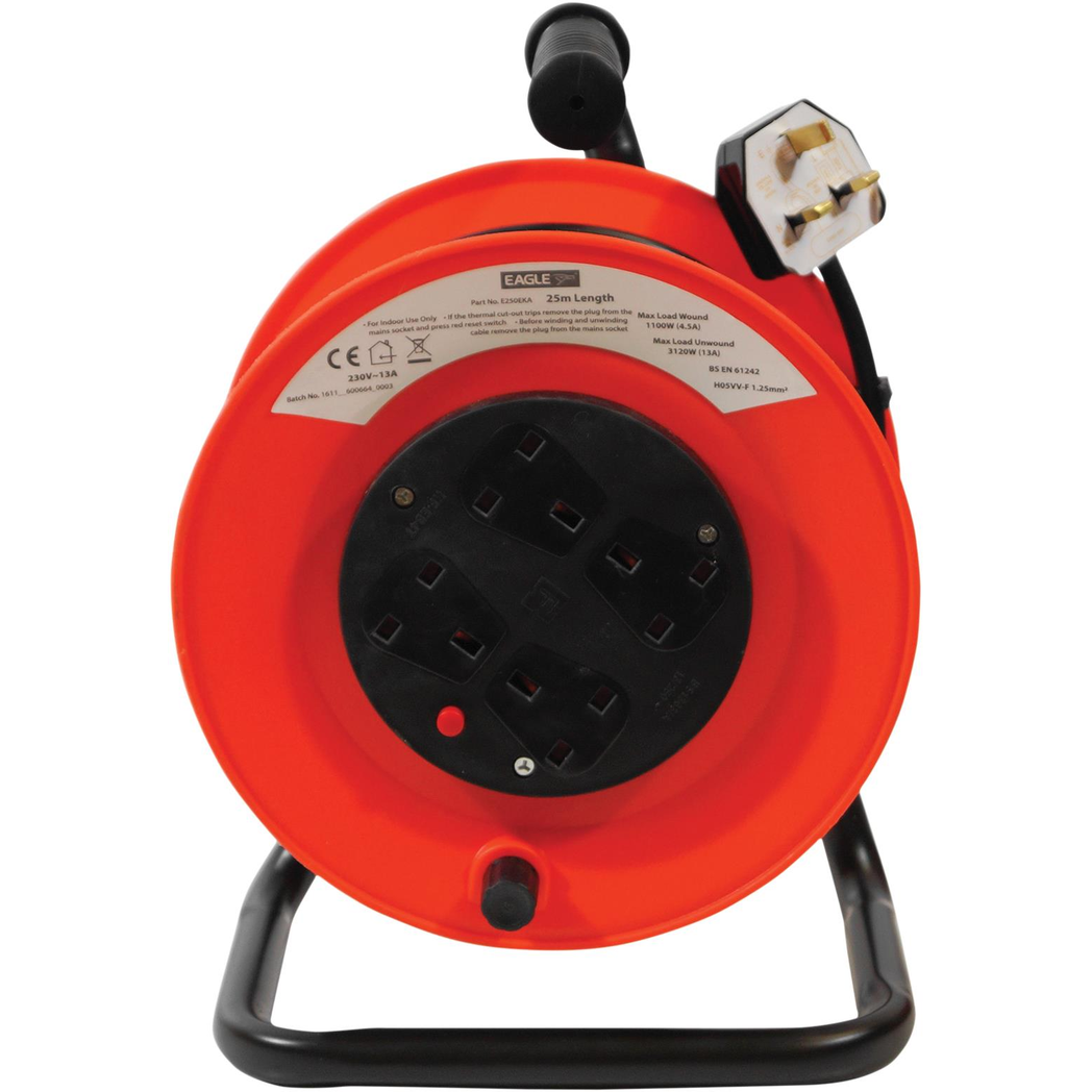 Eagle 4 Socket 25 Meter Extension Reel- E250EKA