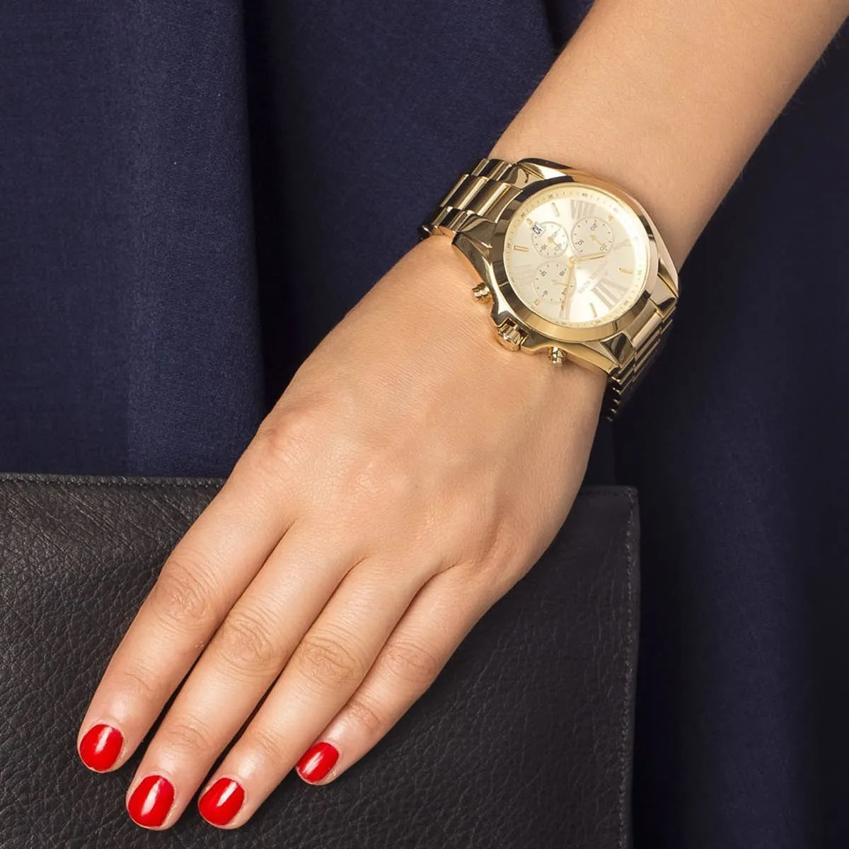 Michael Kors Women’s Watch Stainless Steel Gold Strap With Gold Dial MK5605