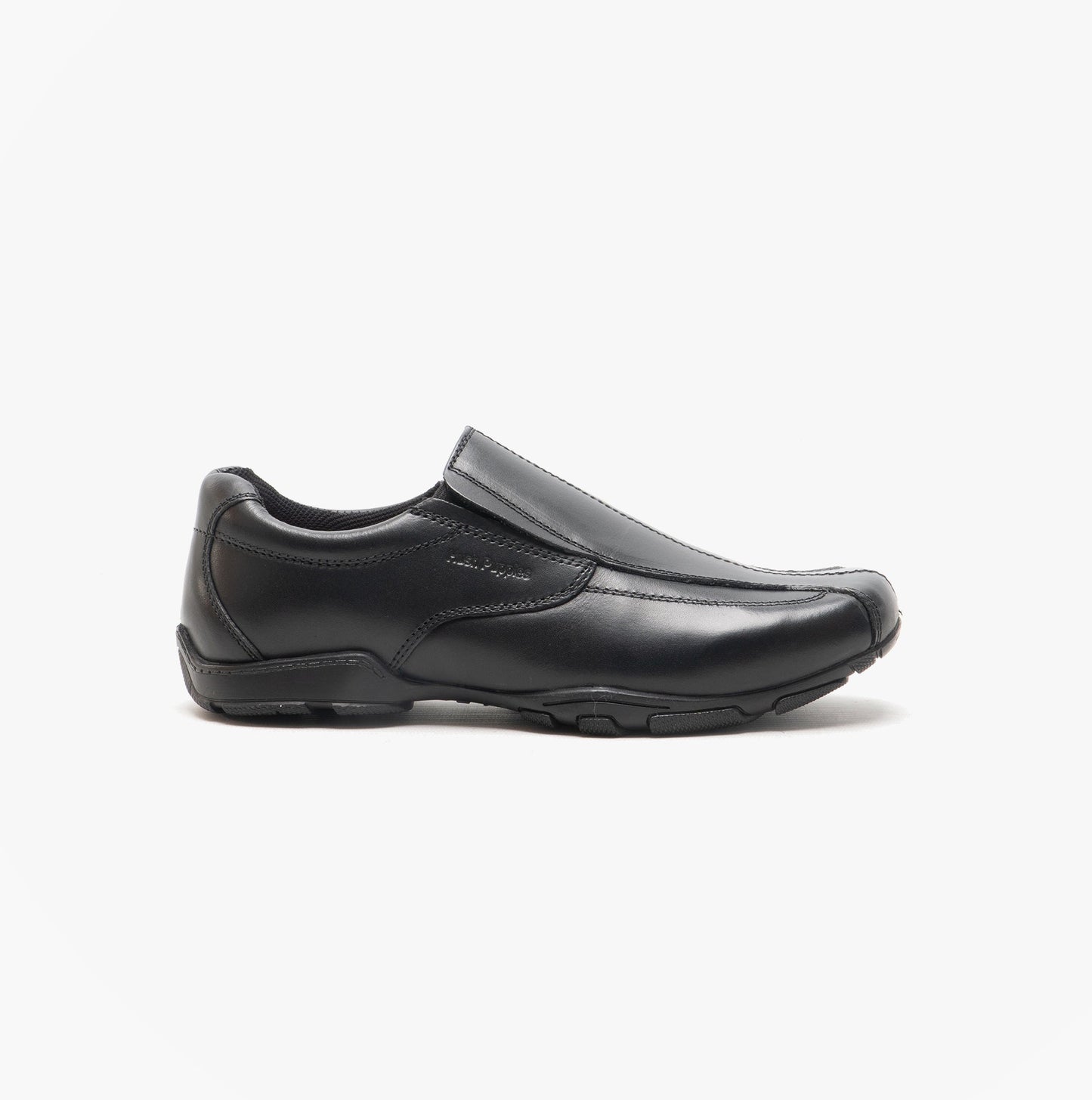 Hush Puppies ELIJAH Boys Leather School Shoes Black