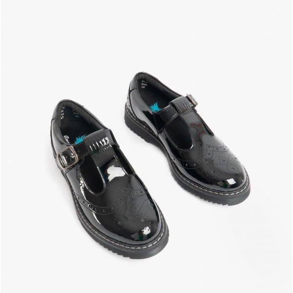 Start-Rite IMAGINE Girls Leather T-Bar School Shoes Patent Black