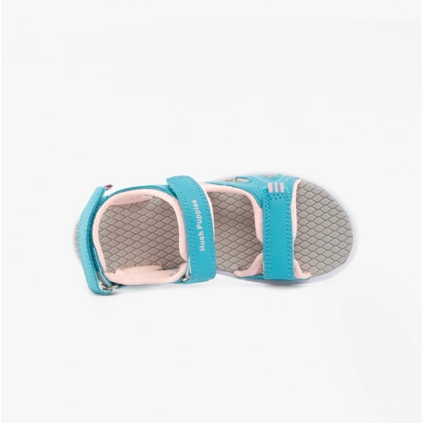 Hush Puppies LILLY Girls Touch Fasten Sandals Aqua