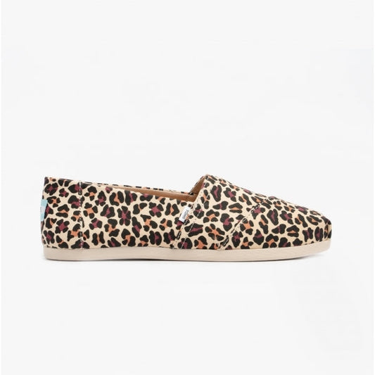 TOMS ALPARGATA Womens Canvas Espadrilles Beige/Leopard