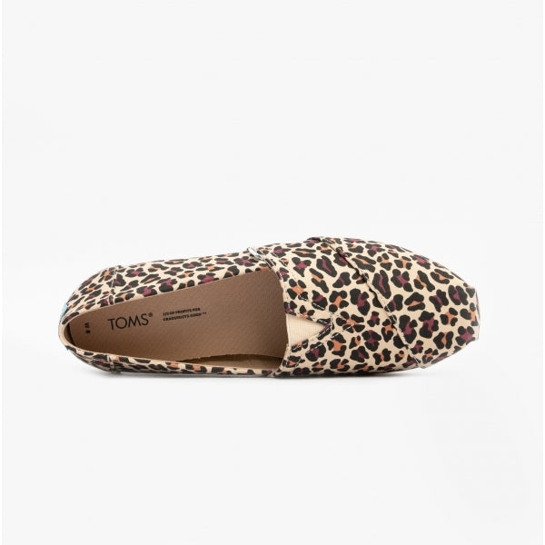 TOMS ALPARGATA Womens Canvas Espadrilles Beige/Leopard