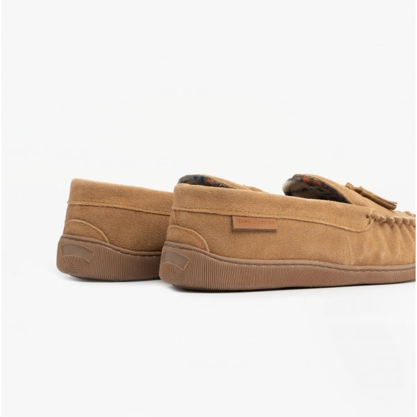Hush Puppies LINUS Mens Suede Moccasins Tan