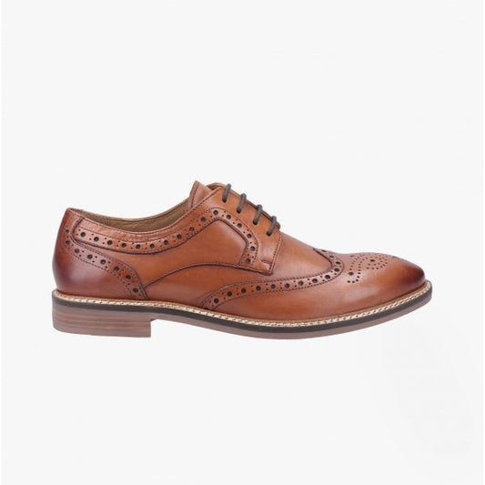 Hush Puppies BRYSON Mens Leather Oxford Shoes Brown