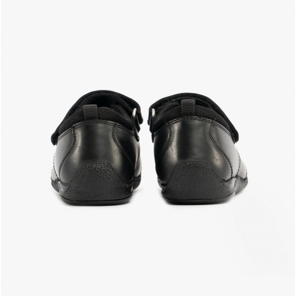 Hush Puppies AMBER JUNIOR Girls Leather School Shoes Black