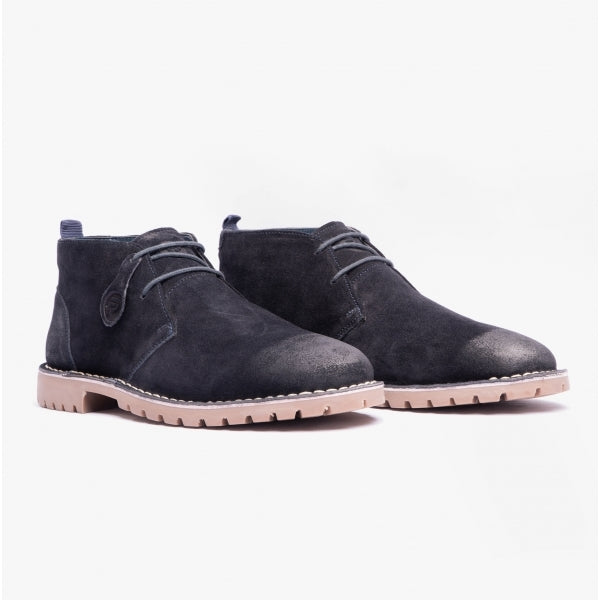 Popps COOPER Mens Desert Boots Navy