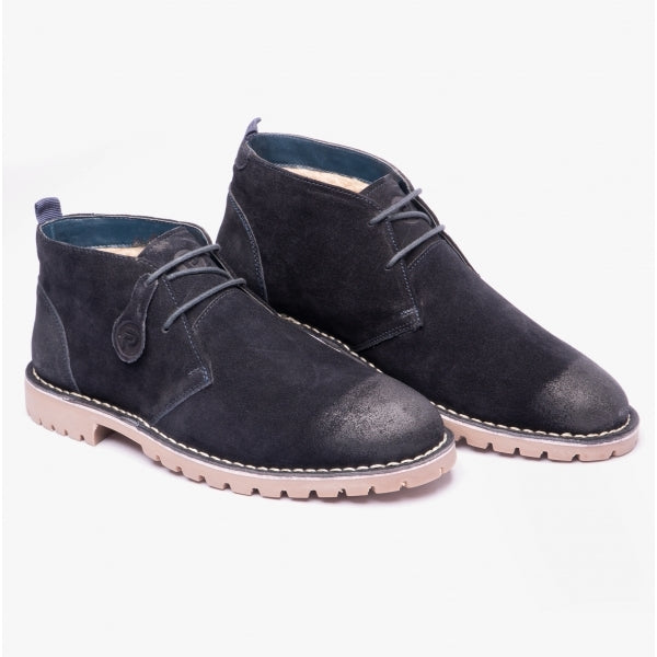Popps COOPER Mens Desert Boots Navy