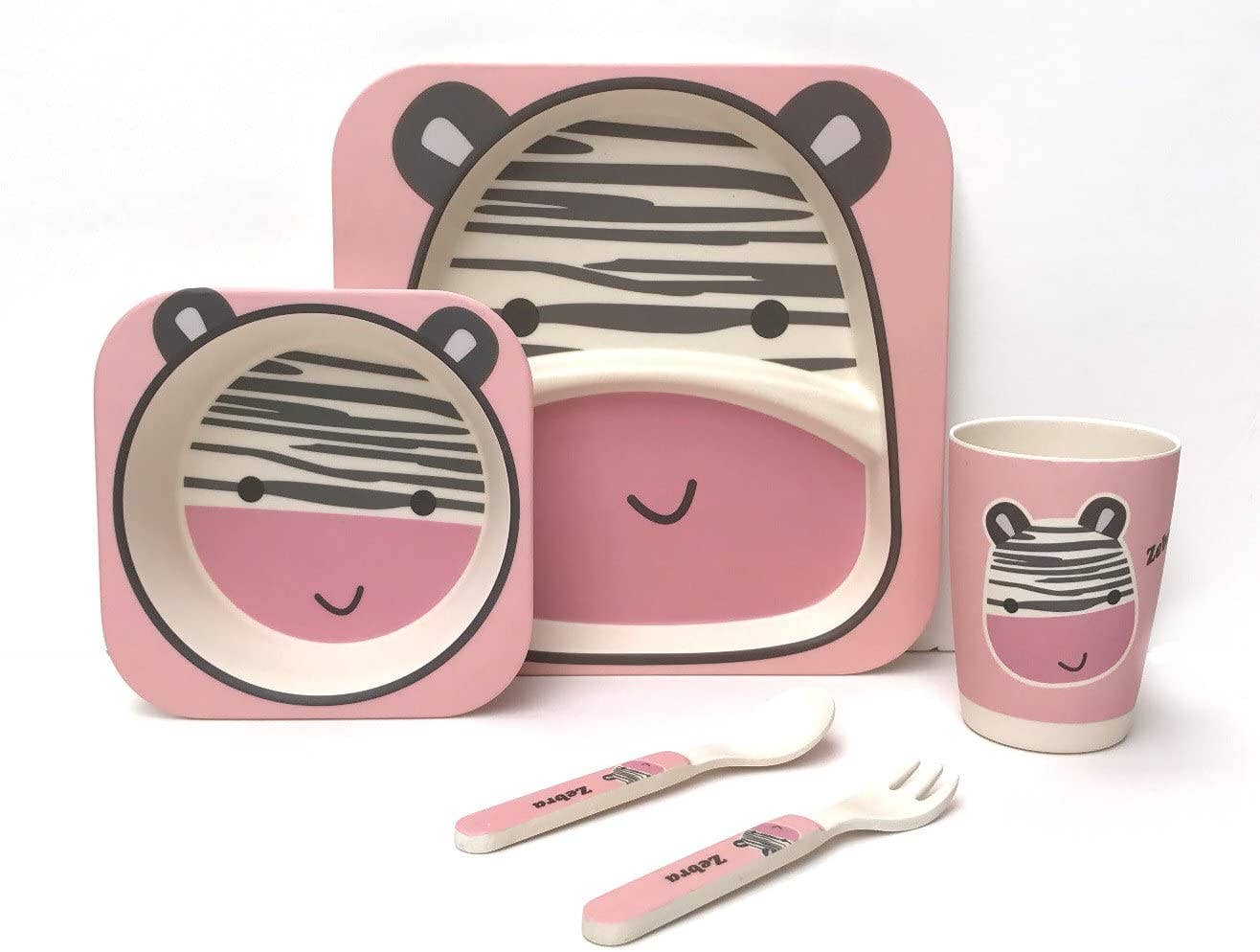 Giraffe Bamboo Kids Dinner Set – 5 Piece Eco-Friendly Tableware