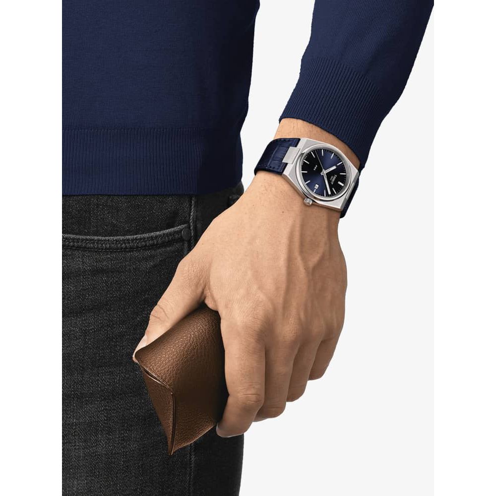 Tissot Mens Watch Prx Blue Leather T1374101604100