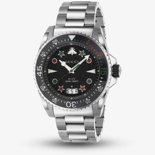 Gucci Mens Dive Steel Bracelet Watch Ya136221