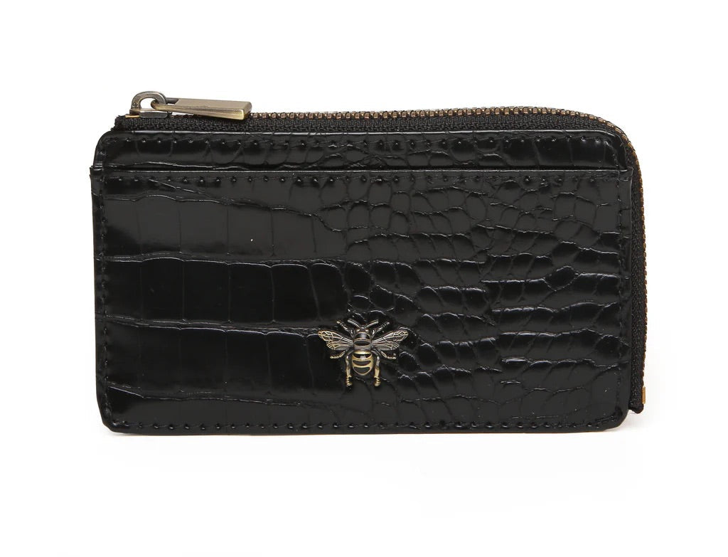 Alice Wheeler Bath Coin Purse – Luxury Vegan Leather Small Purse with Bee Charm