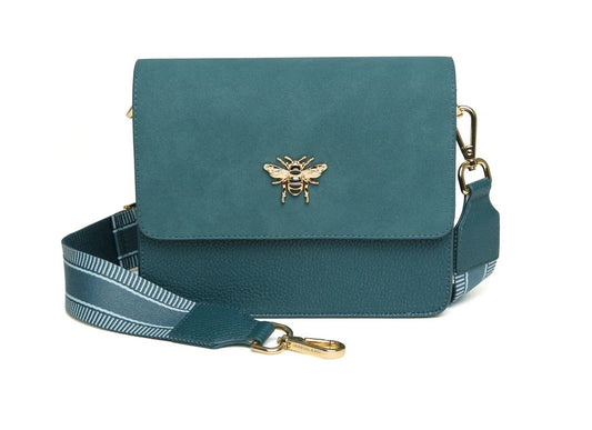 Alice Wheeler Highbury Crossbody Bag (Bronze, Teal & Leopard)