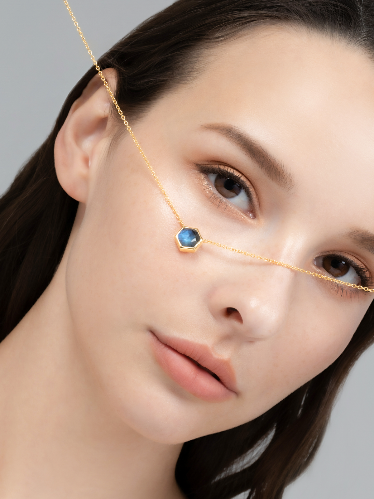 Labradorite Necklace in 18k Gold Vermeil