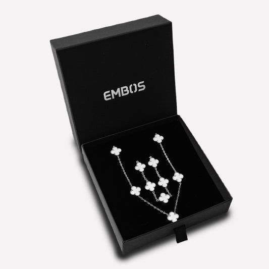 Clover Set (Silver/White)