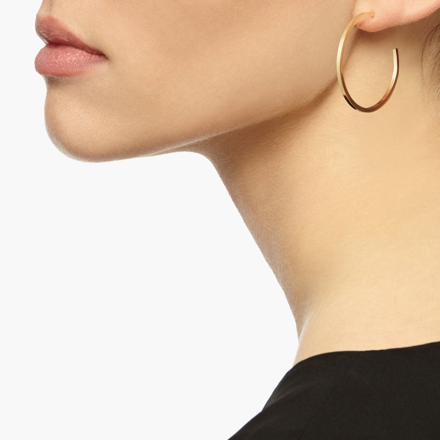 Large Hoop Stud Earrings - Gold