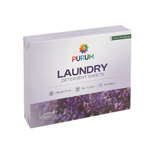 Purum Lavender Scented Eco-Friendly Laundry Detergent Sheets - 64 Pack