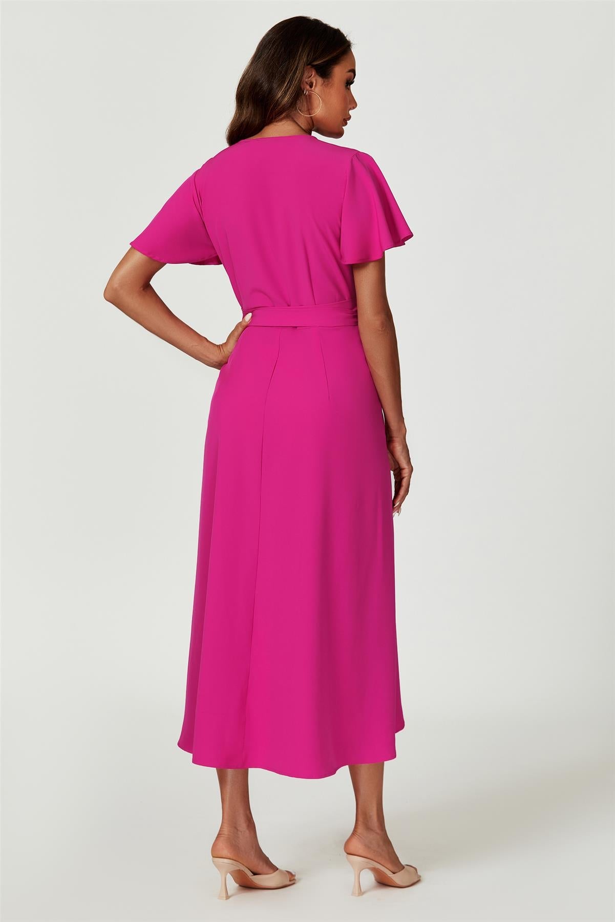 Wrap Dress In Magenta