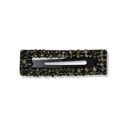 Rawr Rectangle Rhinestone Slide - Black