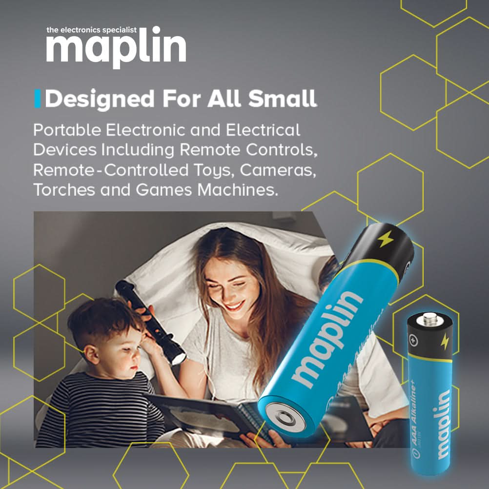 Maplin 40x AA LR6 7 Year Shelf Life High Performance 1.5V Alkaline Batteries with Universal Battery Tester