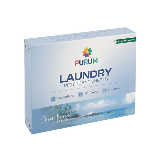 Purum Ocean Breeze Scented Eco-Friendly Laundry Detergent Sheets - 64 Pack