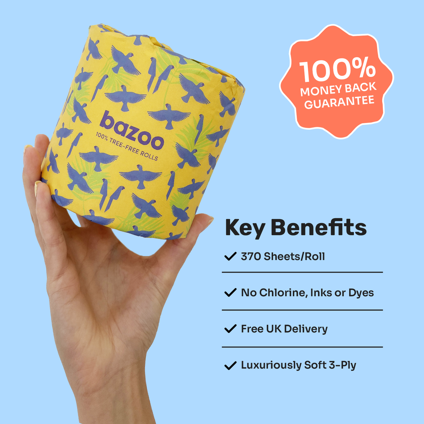 Bamboo Toilet Paper – 24 Rolls, Protected Species Range, Eco-Friendly