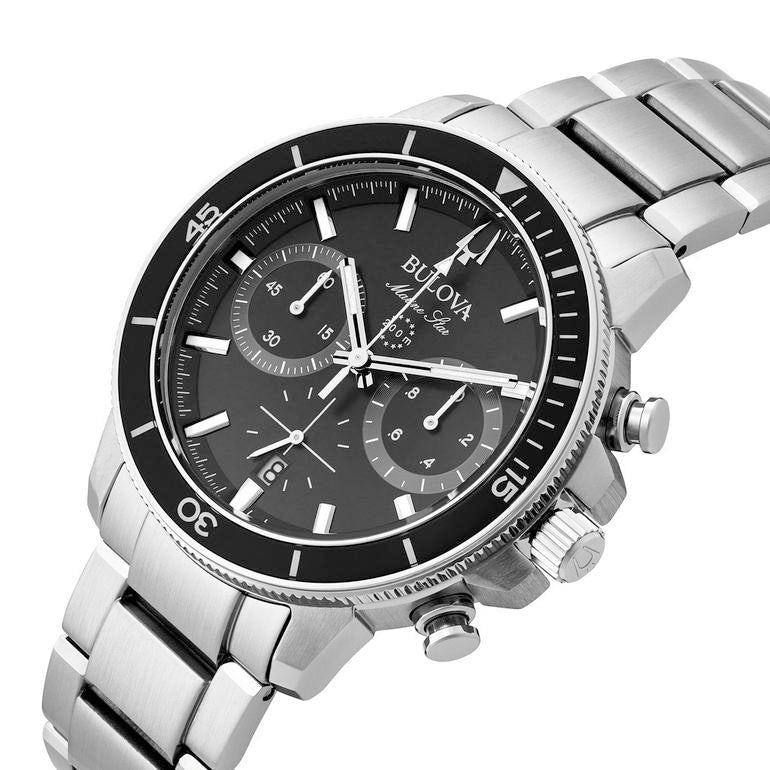 Bulova Marine Star Mens Black Watch 96b272
