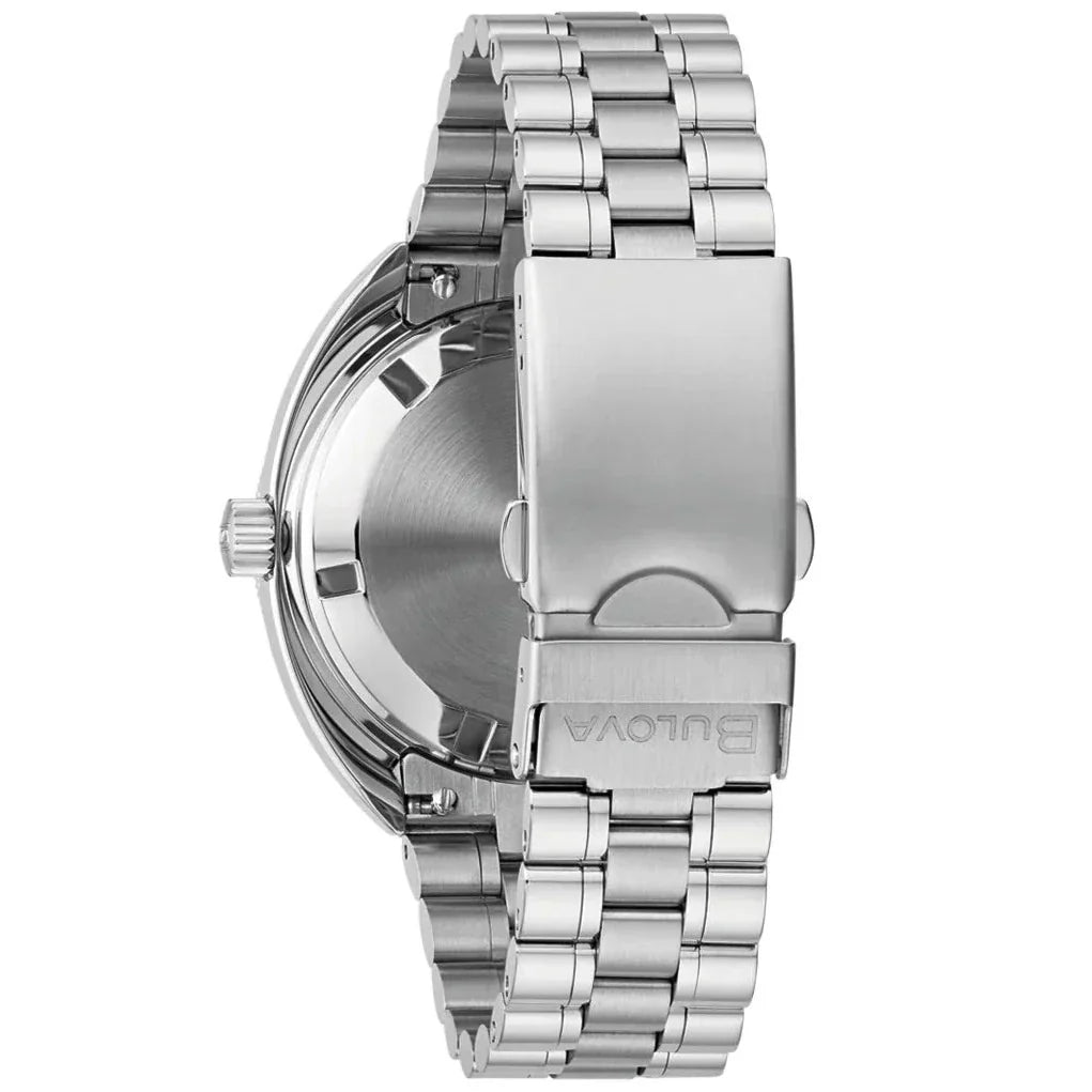 Bulova Oceanographer Automatic Mens Silver Watch 96b405