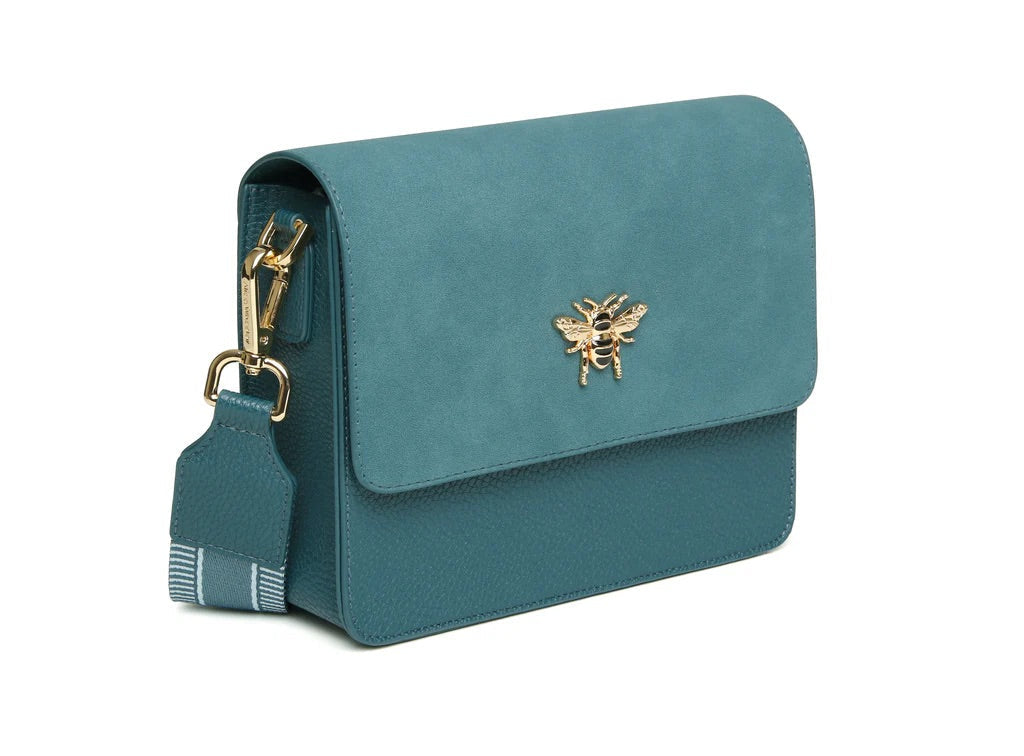 Alice Wheeler Highbury Crossbody Bag (Bronze, Teal & Leopard)