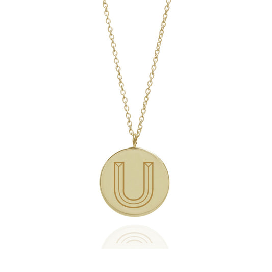 Facett Initial U Pendant - Gold