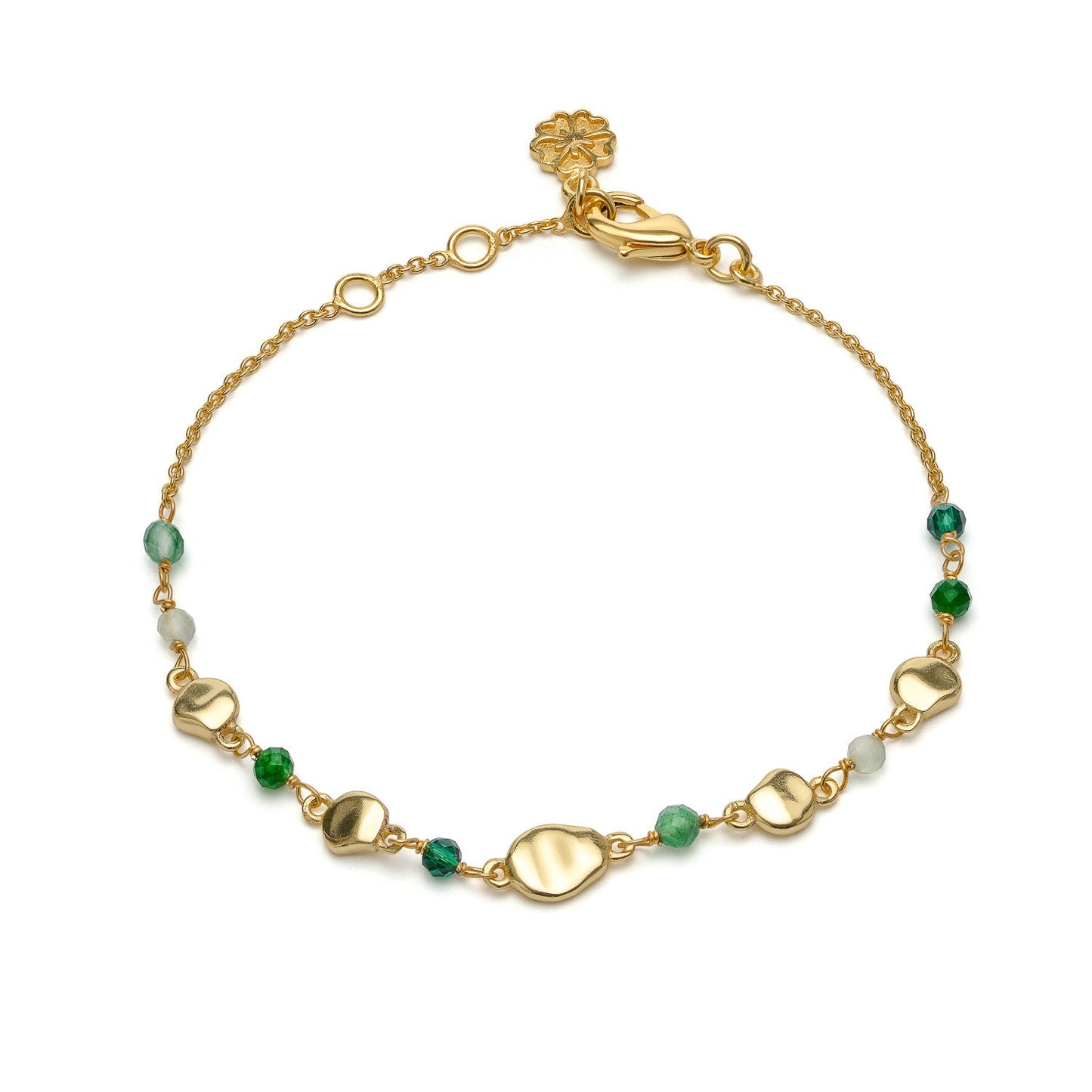 Sofia Nugget Bracelet  Green Hydro, Green Jade, Prehnite & Green Aventurine