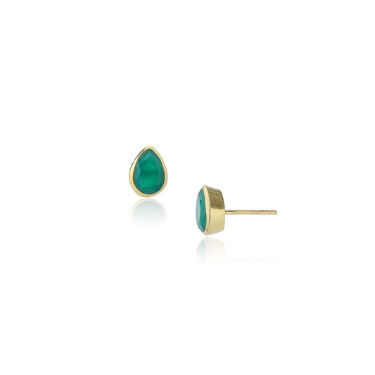 Simi Gemtone Studs with Green Onyx