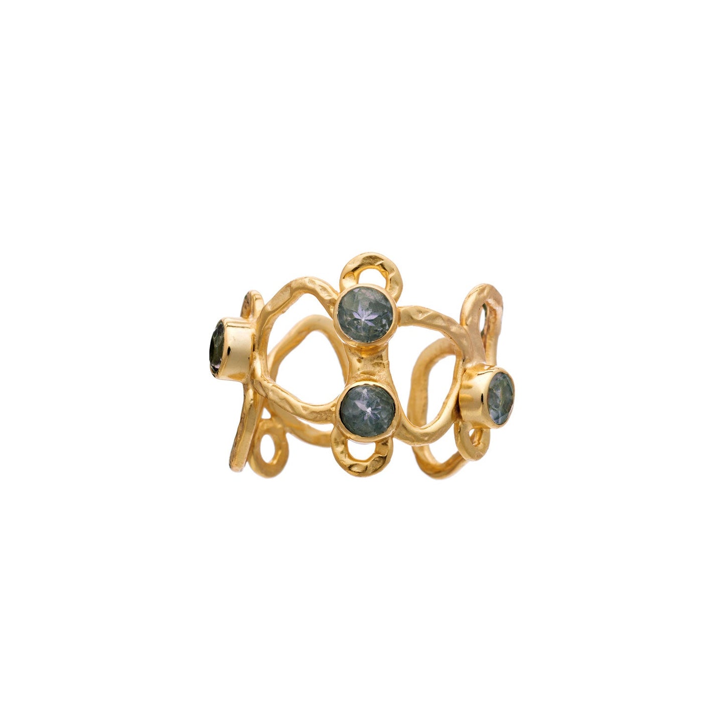 Thalia Adjustable Gemstone Ring: Labradorite