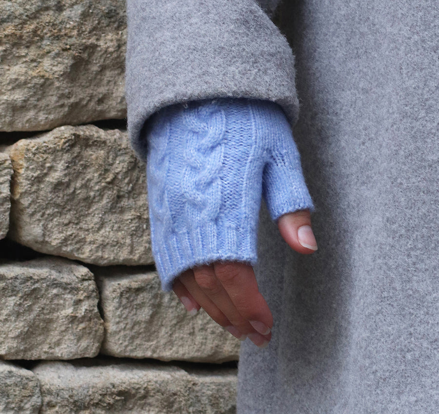 Cable Knit Recycled Wrist Warmers
