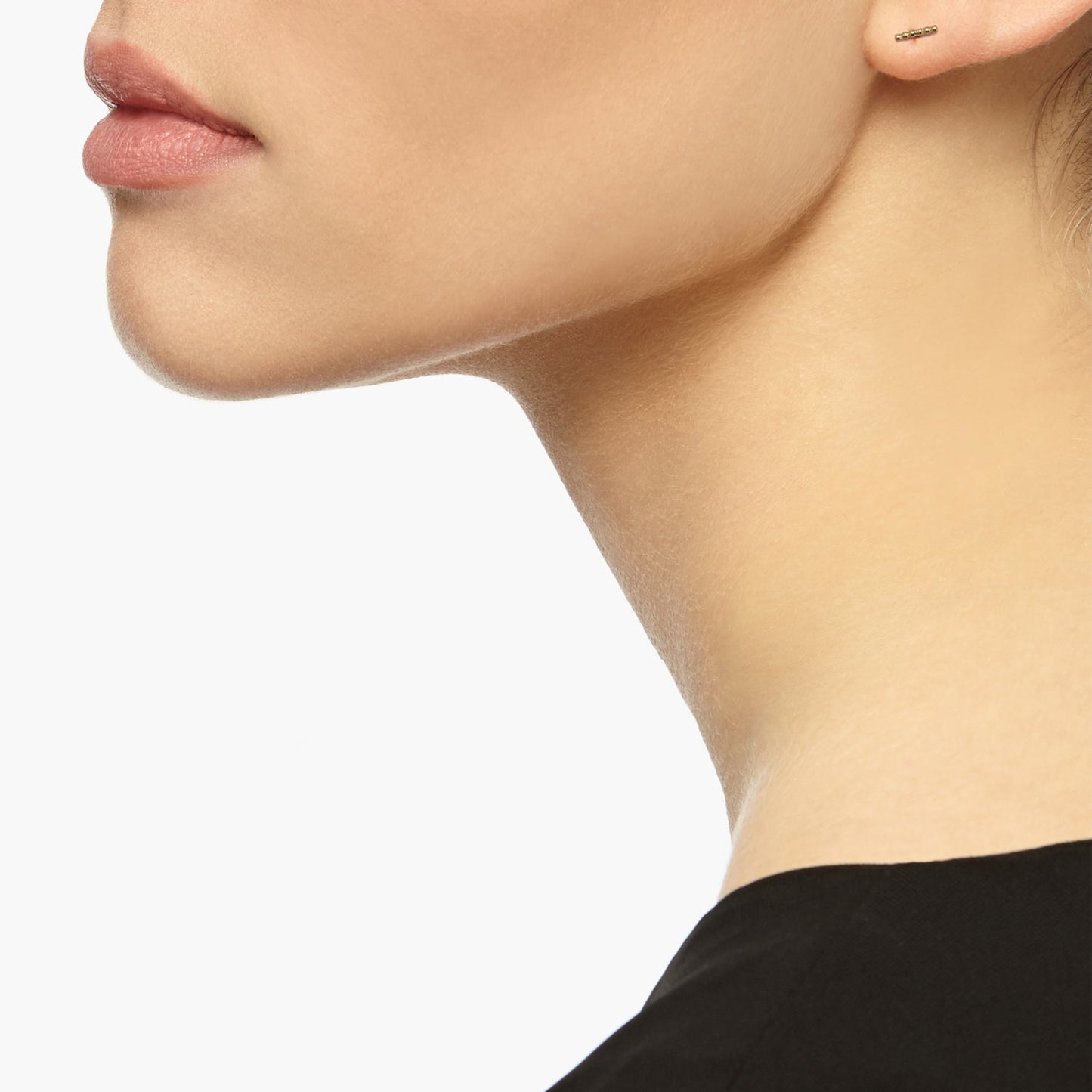 Single Mini Sphere Bar Stud Earring - Gold