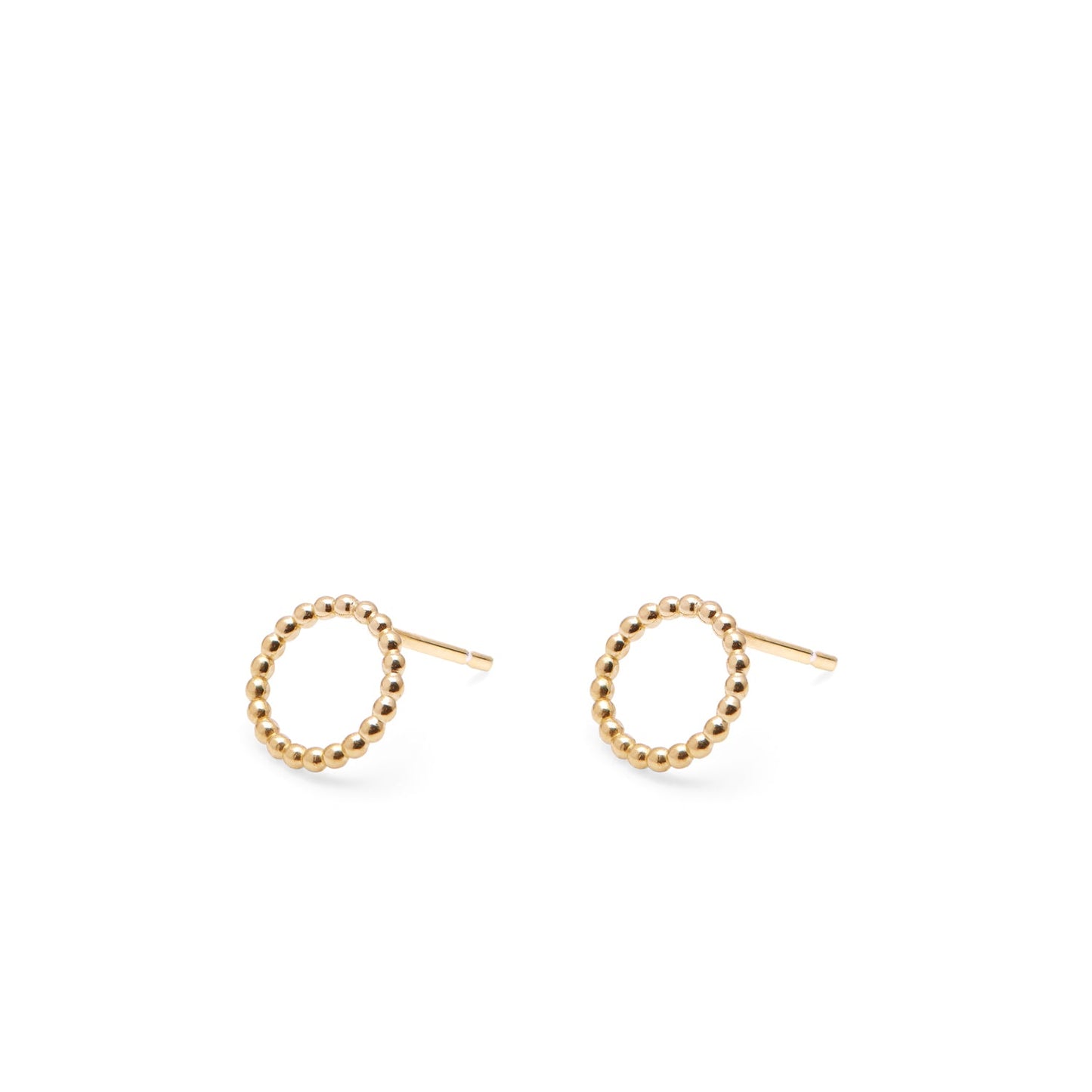 Circle Sphere Stud Earrings - Gold