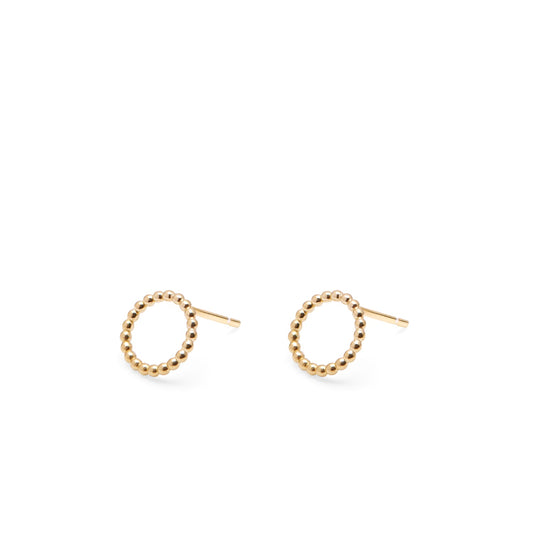 Circle Sphere Stud Earrings - Gold