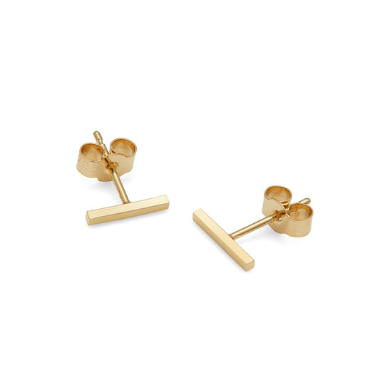 Bar Stud Earrings - Gold