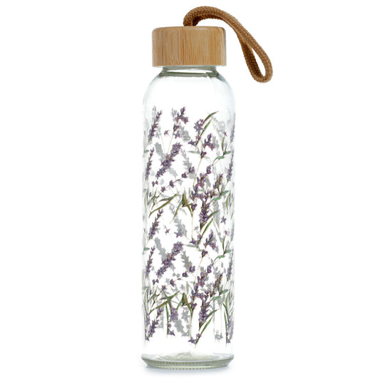 Reusable Glass Water Bottle - Lavender Fields Pick of the Bunch BOT196-0