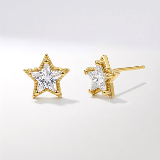 Brooke Star Stud Earrings | 18K Gold Plated