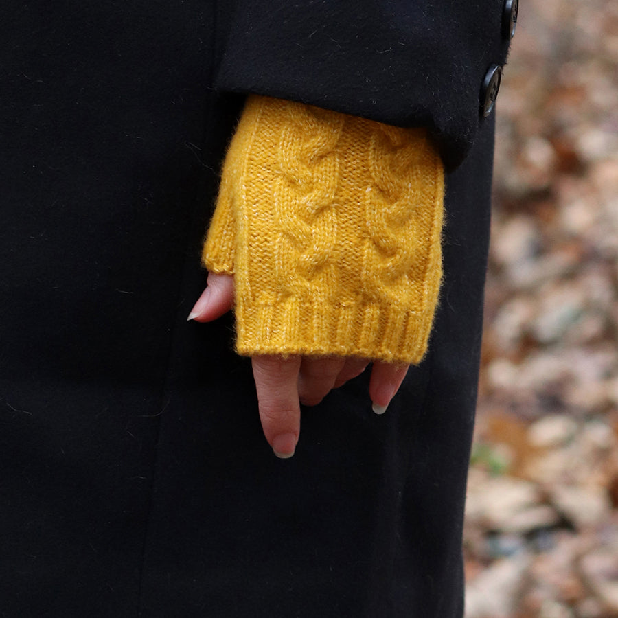 Cable Knit Recycled Wrist Warmers