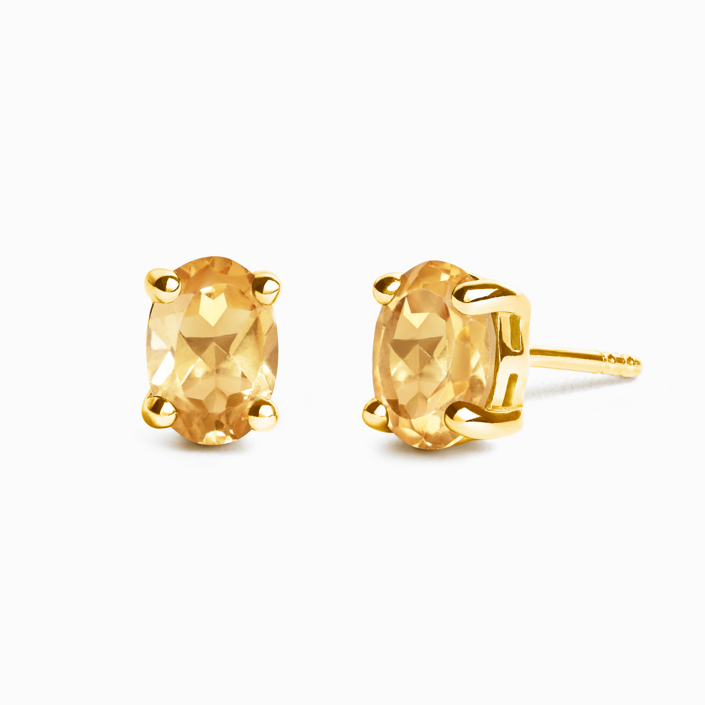Citrine Oval Earrings in 18k Gold Vermeil