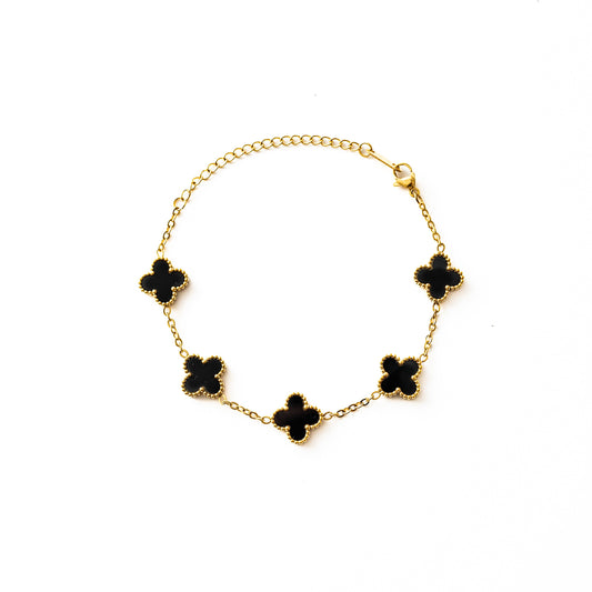 Gold Clover Bracelet (Black)